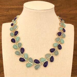 Napier | Blue and Green Teardrop Statement Necklace | 16” Adjustable